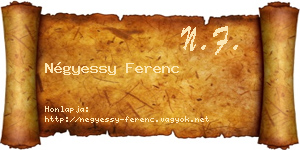 Négyessy Ferenc névjegykártya