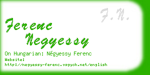 ferenc negyessy business card