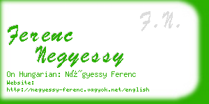 ferenc negyessy business card
